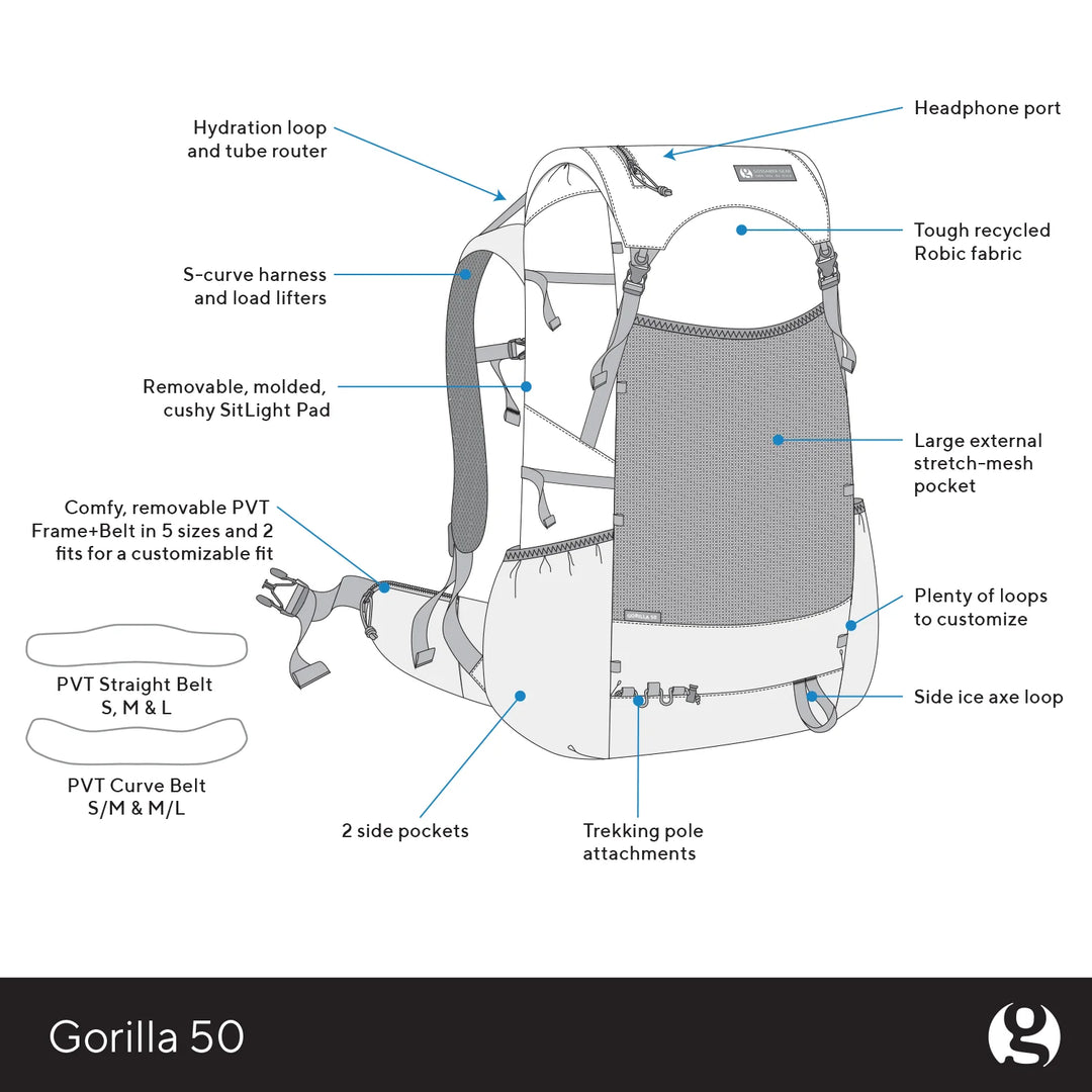 Gossamer Gear Gorilla 50 Ultralight Backpack