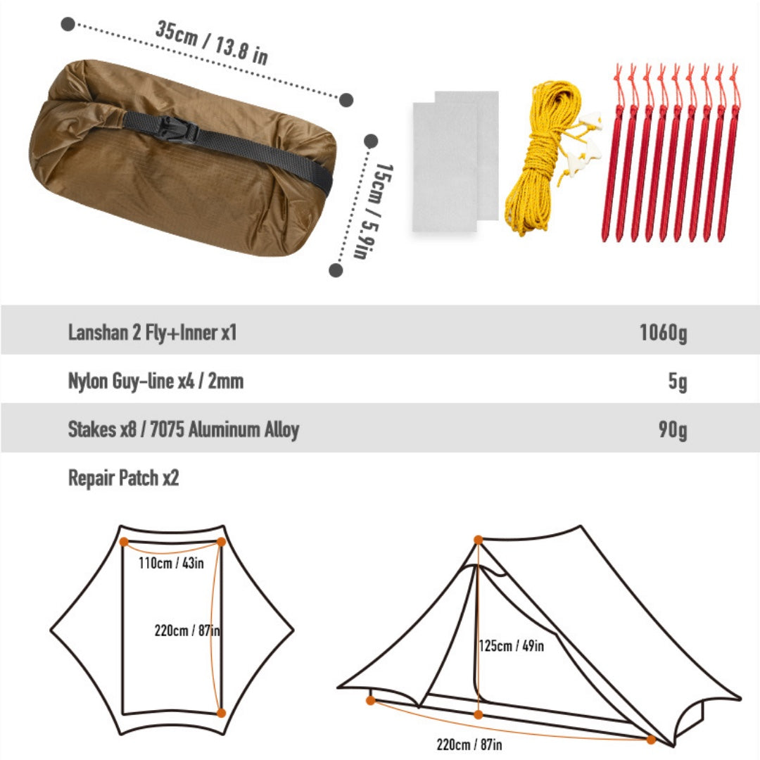 3F UL GEAR LanShan 2 Ultralight Tent