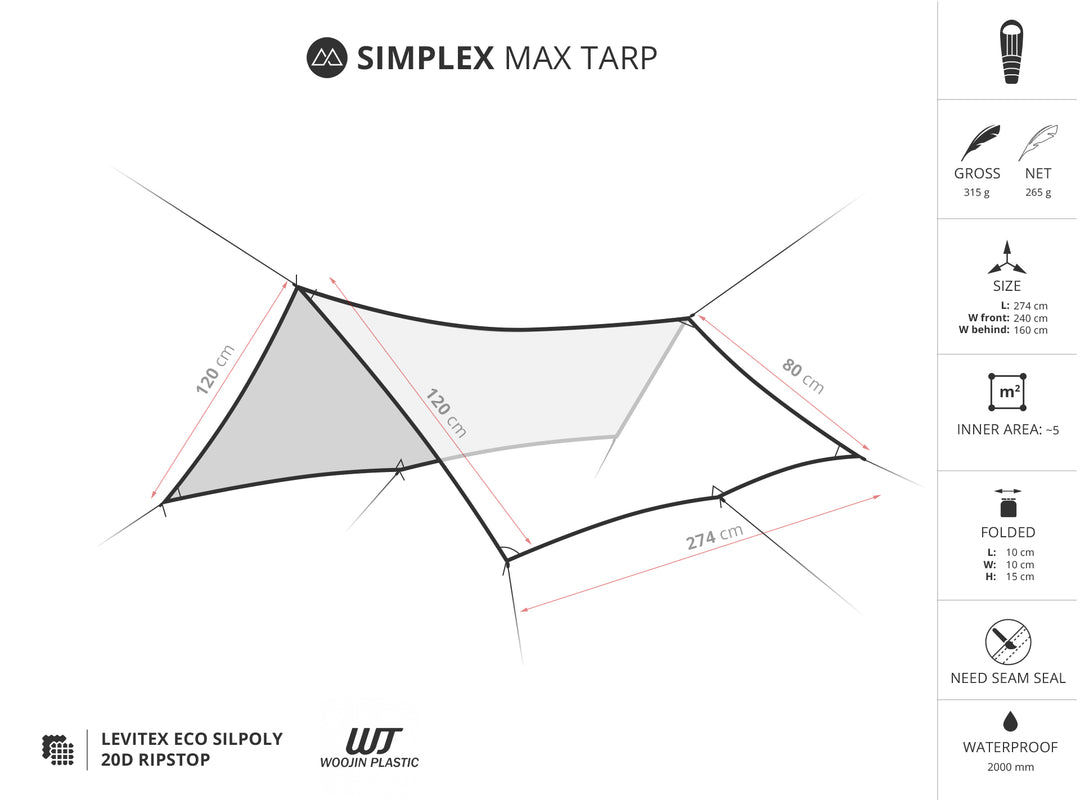 LITEWAY Simplex MAX Ultralight hiking tarp