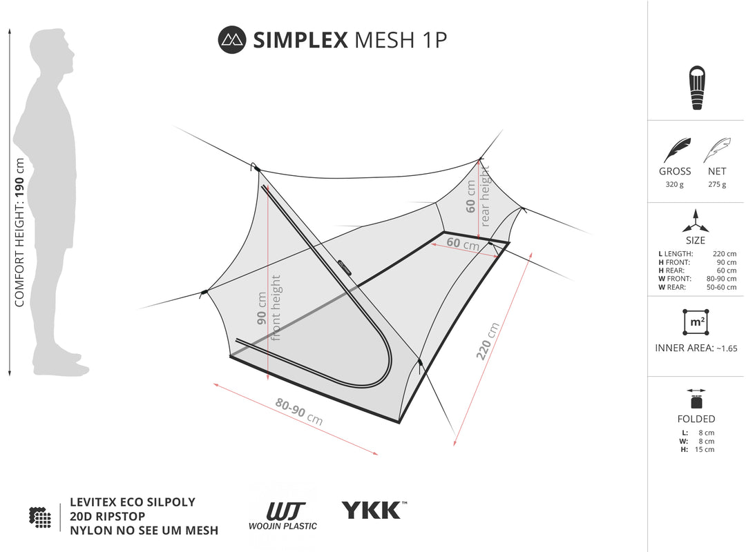 LITEWAY Simplex 1P mesh inner shelter